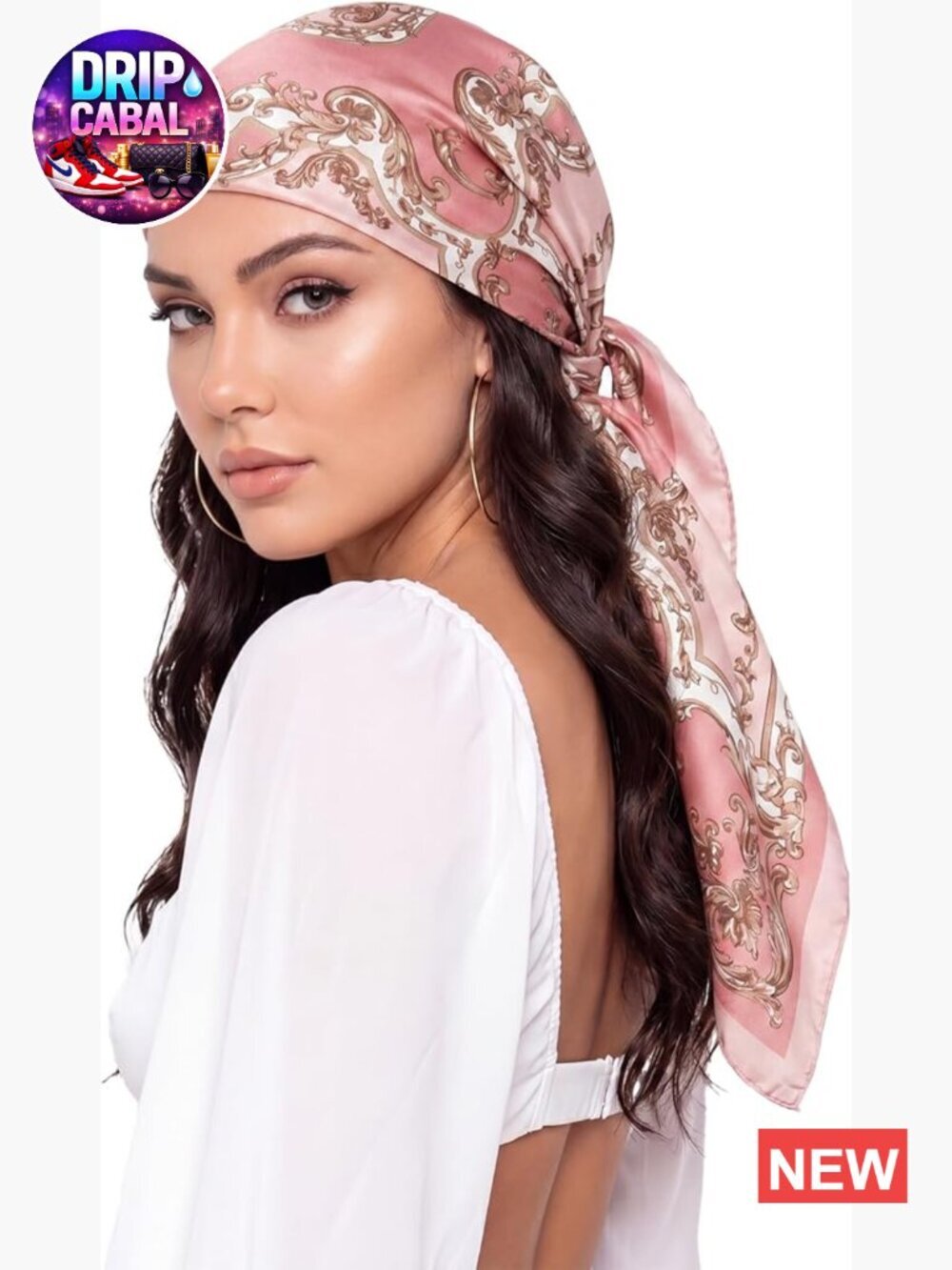35 Inch Square Scarf Silky Feel Hair Wrap Head Scarf Printed Fashion Scarf Top